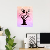 Crazy Tree Creatink Art Pink Fantasy Poster (Thuiskantoor)