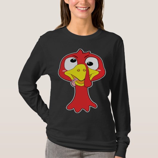 Crazy Trippy Thanksgiving Turkey Head T-shirt (Voorkant)