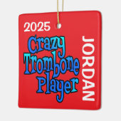Crazy Trombone Speler Aangepast Keramisch Ornament (Links)