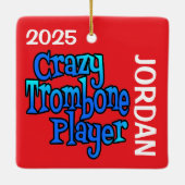 Crazy Trombone Speler Aangepast Keramisch Ornament (Achterkant)