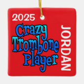 Crazy Trombone Speler Aangepast Keramisch Ornament (Voorkant)