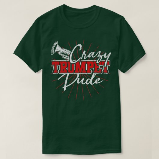 Crazy Trumpet Guy Retro Trumpeter T-shirt (Design voorkant)