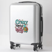 Crazy Turtle Lady Vintage Gravure Design_1 Sticker (Koffer)