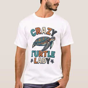 Crazy Turtle Lady Vintage Zee Schildpad Shirt Ontw