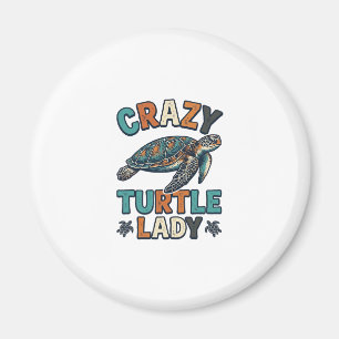 Crazy Turtle Lady Vintage Zeeschildpad Shirt Ontwe Magneet