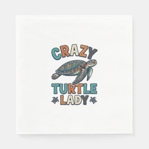 Crazy Turtle Lady Vintage Zeeschildpad Shirt Ontwe Servet