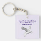 Crazy Unicorn Acrylische Sleutelhanger (voorkant)
