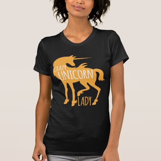 Crazy Unicorn Lady T-shirt (Voorkant)