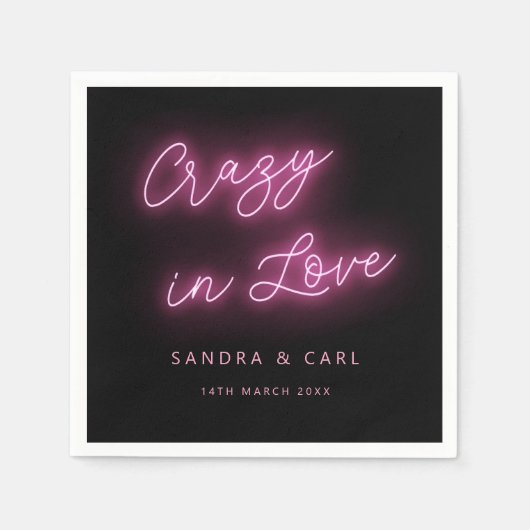 Crazy verliefd Neon Glow  Servet (Voorkant)