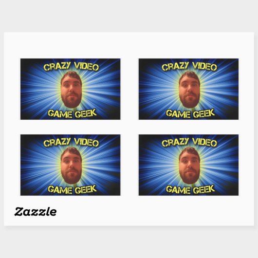Crazy Video Game Geek Thumbnail Sticker (Vel)