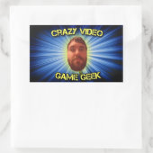Crazy Video Game Geek Thumbnail Sticker (Tas)