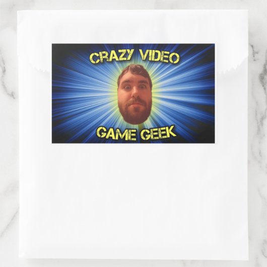 Crazy Video Game Geek Thumbnail Sticker (Tas)
