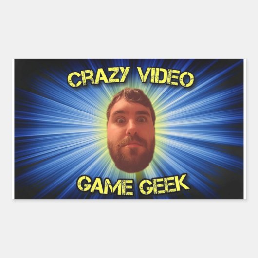 Crazy Video Game Geek Thumbnail Sticker (Voorkant)