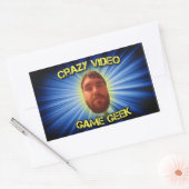Crazy Video Game Geek Thumbnail Sticker (Envelop)