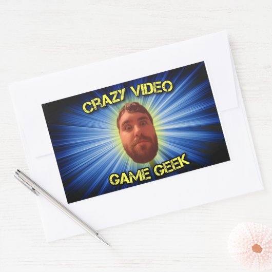 Crazy Video Game Geek Thumbnail Sticker (Envelop)