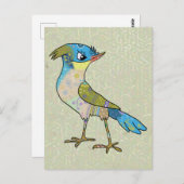 Crazy Vogel Briefkaart (Voorkant / Achterkant)