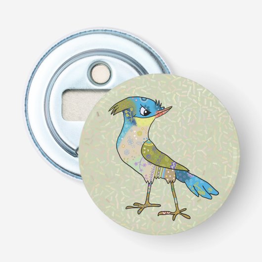 Crazy Vogel Button Flesopener (Voorkant)