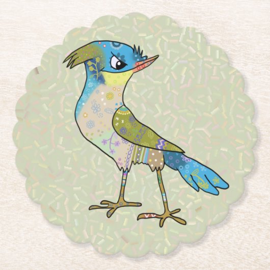 Crazy Vogel  Kartonnen Onderzetters (Voorkant)