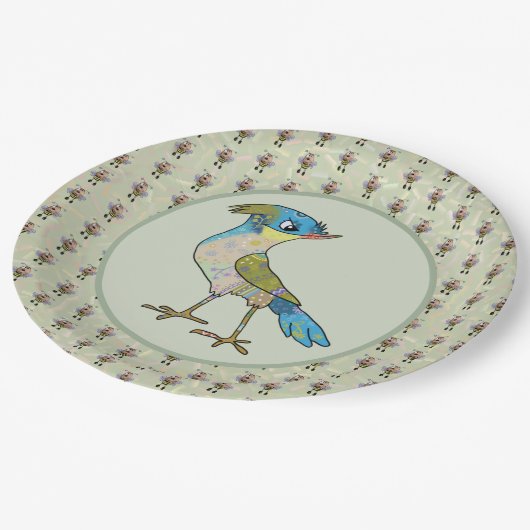 Crazy Vogel  Papieren Bordje (Gekanteld)