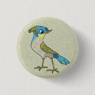 Crazy Vogel Ronde Button 3,2 Cm