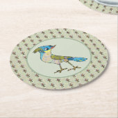 Crazy Vogel  Ronde Kartonnen Onderzetter (Gebogen)
