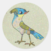 Crazy Vogel  Ronde Sticker (Voorkant)