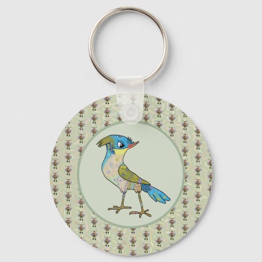 Crazy Vogel Sleutelhanger (Voorkant)