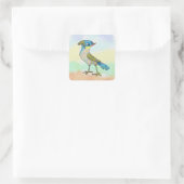 Crazy Vogel   Vierkante Sticker (Tas)