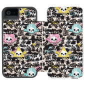 Crazy vogelpatroon incipio iPhone portemonnee hoesje (Agenda Open)