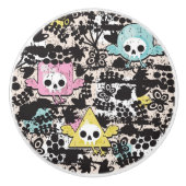 Crazy vogelpatroon keramische knop (Voorkant)