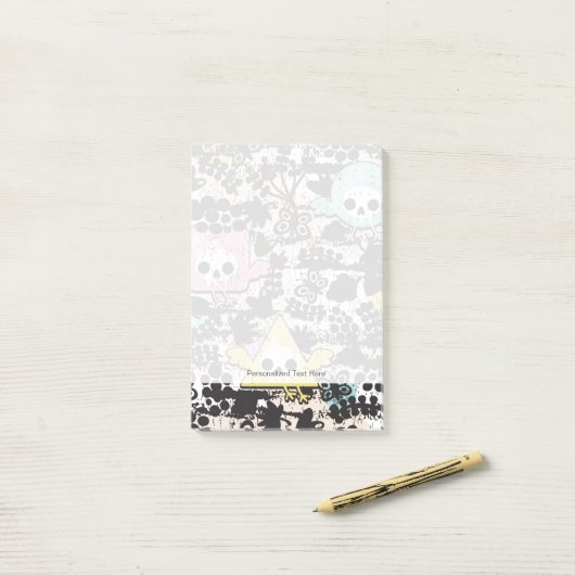 Crazy vogelpatroon post-it® notes (Op bureau)