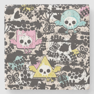 Crazy vogelpatroon stenen onderzetter