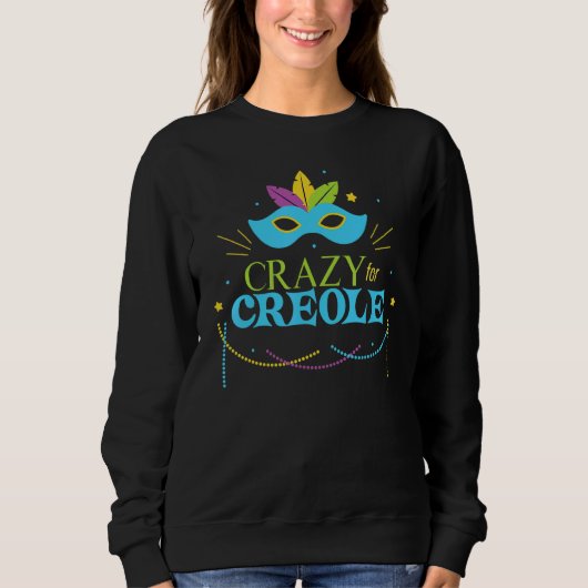 Crazy voor Creole Mardi Gras Mardigras Parade Carn Trui (Voorkant)