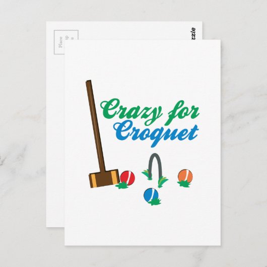 Crazy voor Croquet Briefkaart (Voorkant / Achterkant)