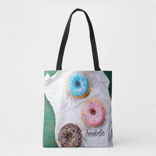 Crazy voor Donuts | Gepersonaliseerd Tote Bag (Voorkant)