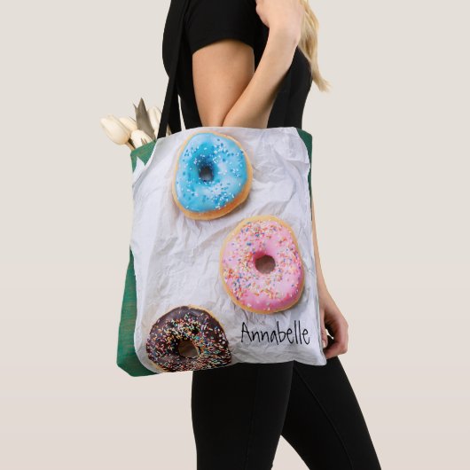 Crazy voor Donuts | Gepersonaliseerd Tote Bag (Dichtbij)