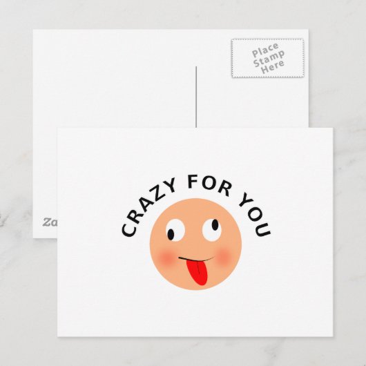 Crazy voor jou briefkaart (Voorkant / Achterkant)