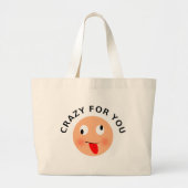Crazy voor jou grote tote bag (Voorkant)