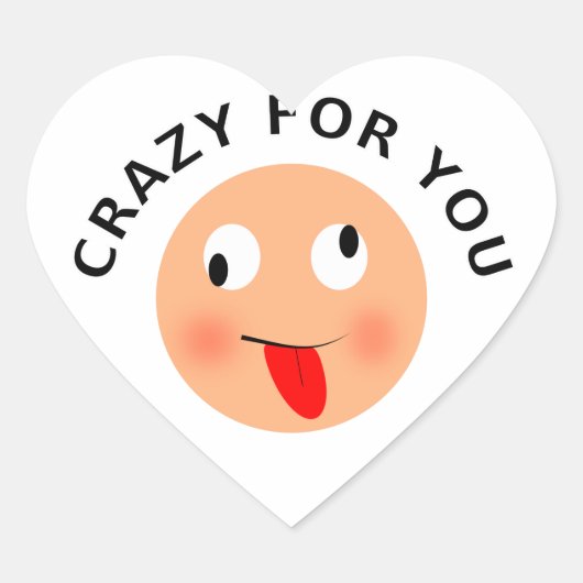 Crazy voor jou hart sticker (Voorkant)