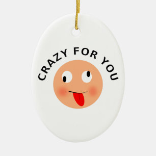 Crazy voor jou keramisch ornament