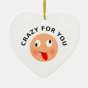 Crazy voor jou keramisch ornament