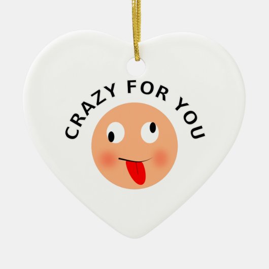 Crazy voor jou keramisch ornament (Voorkant)