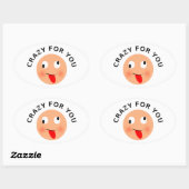 Crazy voor jou ovale sticker (Vel)