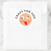Crazy voor jou rechthoekige sticker (Tas)