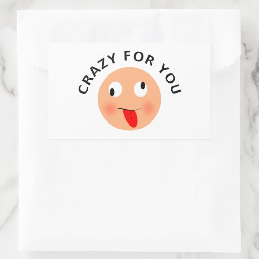 Crazy voor jou rechthoekige sticker (Tas)