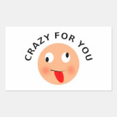 Crazy voor jou rechthoekige sticker (Voorkant)