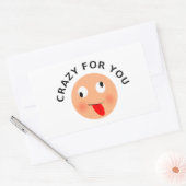 Crazy voor jou rechthoekige sticker (Envelop)