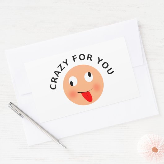 Crazy voor jou rechthoekige sticker (Envelop)