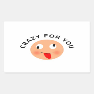 Crazy voor jou rechthoekige sticker