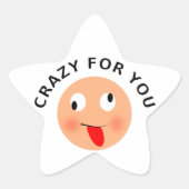 Crazy voor jou ster sticker (Voorkant)